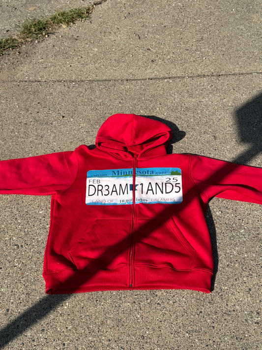 RED LICENSE PLATE ZIP